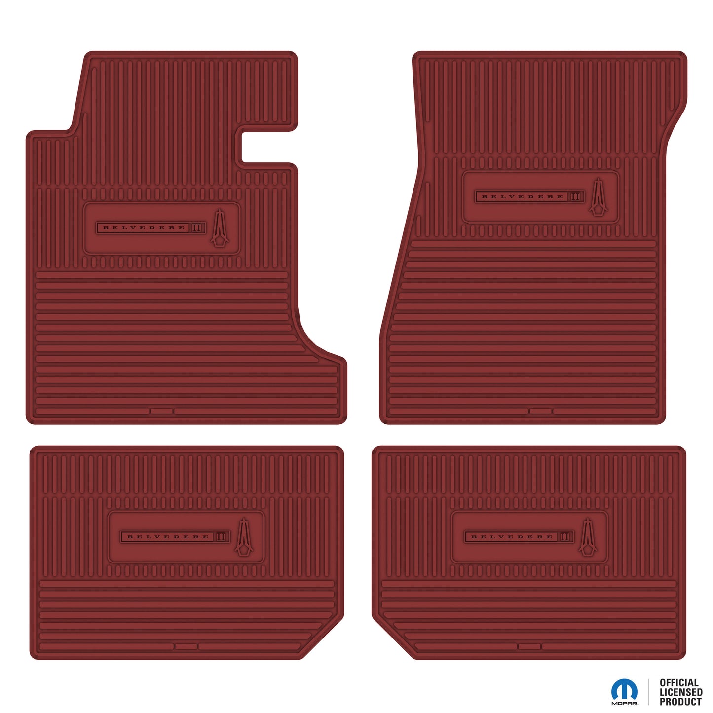 66-67 PLYMOUTH 'BELVEDERE II' FLOOR MATS W/ MANUAL TRANSMISSION - RED