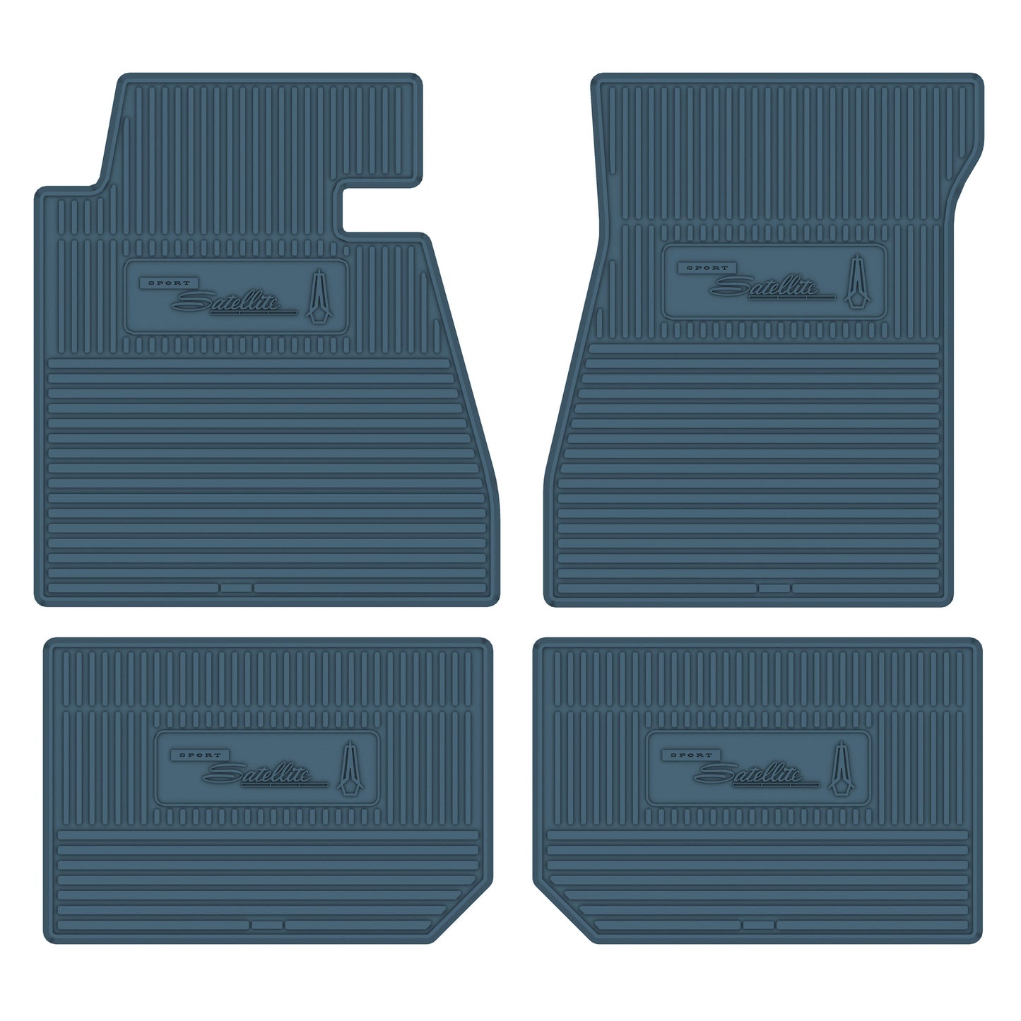68 PLYMOUTH 'SPORT SATELLITE' FLOOR MATS W/ AUTOMATIC TRANSMISSION - MEDIUM BLUE