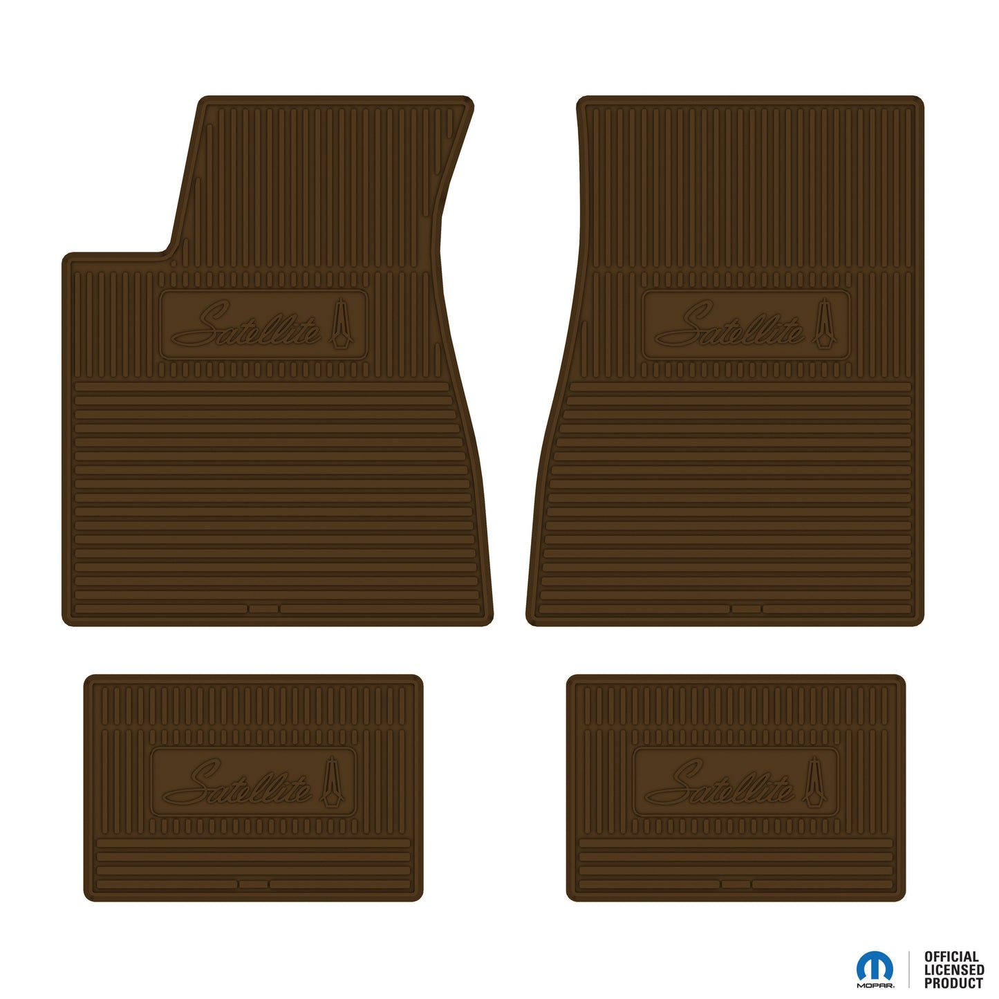 71-74 PLYMOUTH 'SATELLITE' FLOOR MATS W/ AUTOMATIC TRANSMISSION - DARK SADDLE
