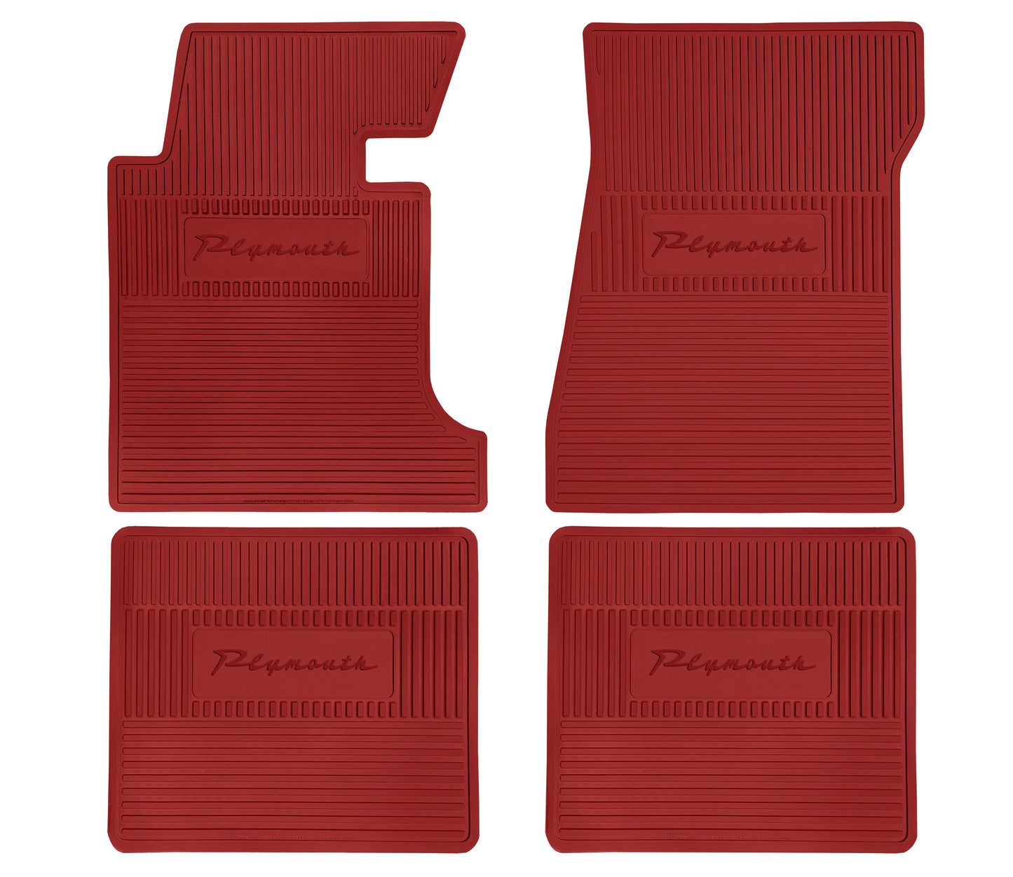 65 PLYMOUTH 'BELVEDERE I' FLOOR MATS W/ MANUAL TRANSMISSION - RED