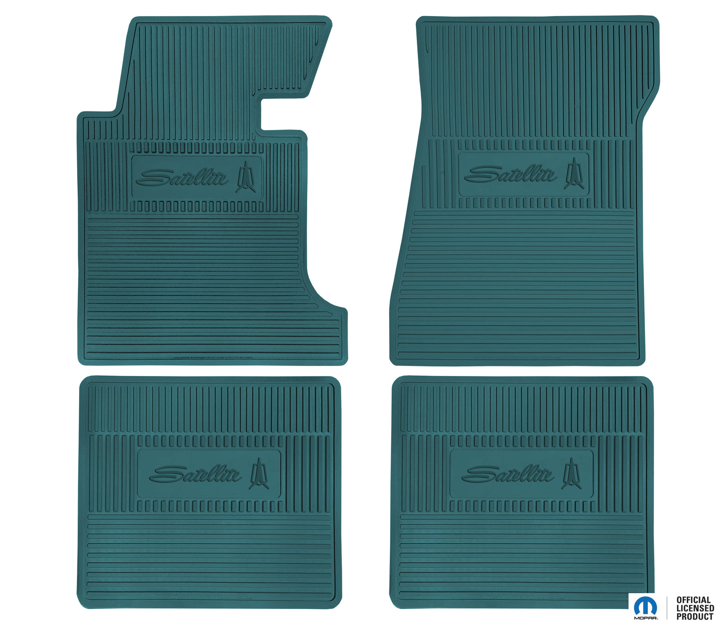 65 PLYMOUTH 'SATELLITE' FLOOR MATS W/ MANUAL TRANSMISSION - AQUA