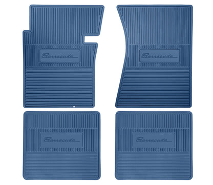 64-66 PLYMOUTH 'BARRACUDA' FLOOR MATS W/ MANUAL TRANSMISSION - MEDIUM BLUE