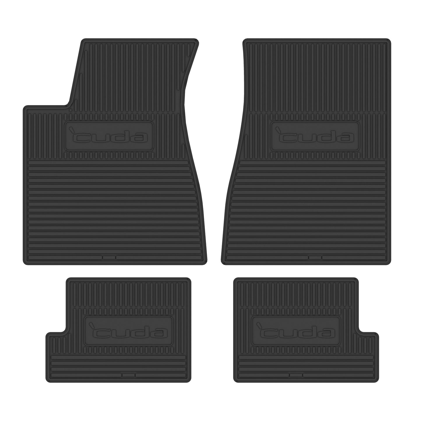 70-74 PLYMOUTH 'CUDA' FLOOR MATS W/ AUTOMATIC TRANSMISSION - BLACK