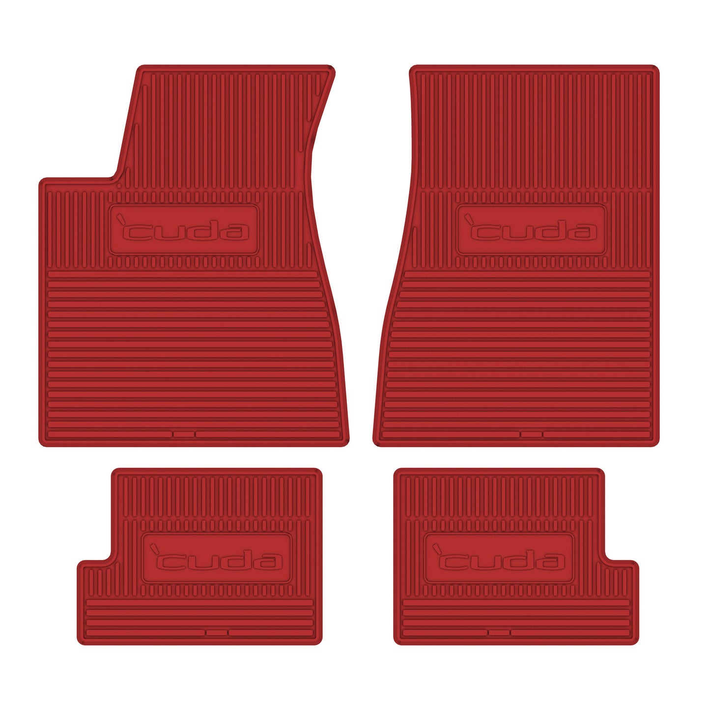 70-74 PLYMOUTH 'CUDA' FLOOR MATS W/ AUTOMATIC TRANSMISSION - BRIGHT RED