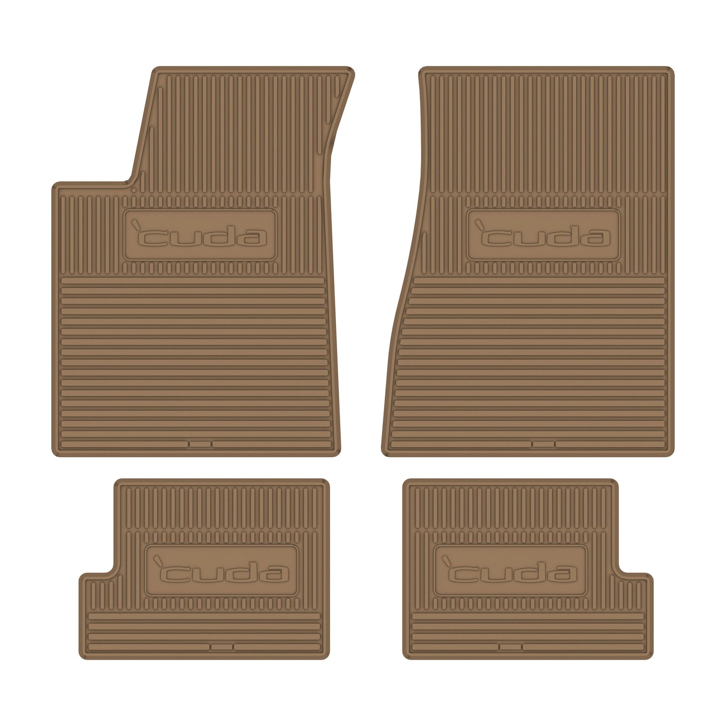 70-74 PLYMOUTH 'CUDA' FLOOR MATS W/ MANUAL TRANSMISSION - TAN