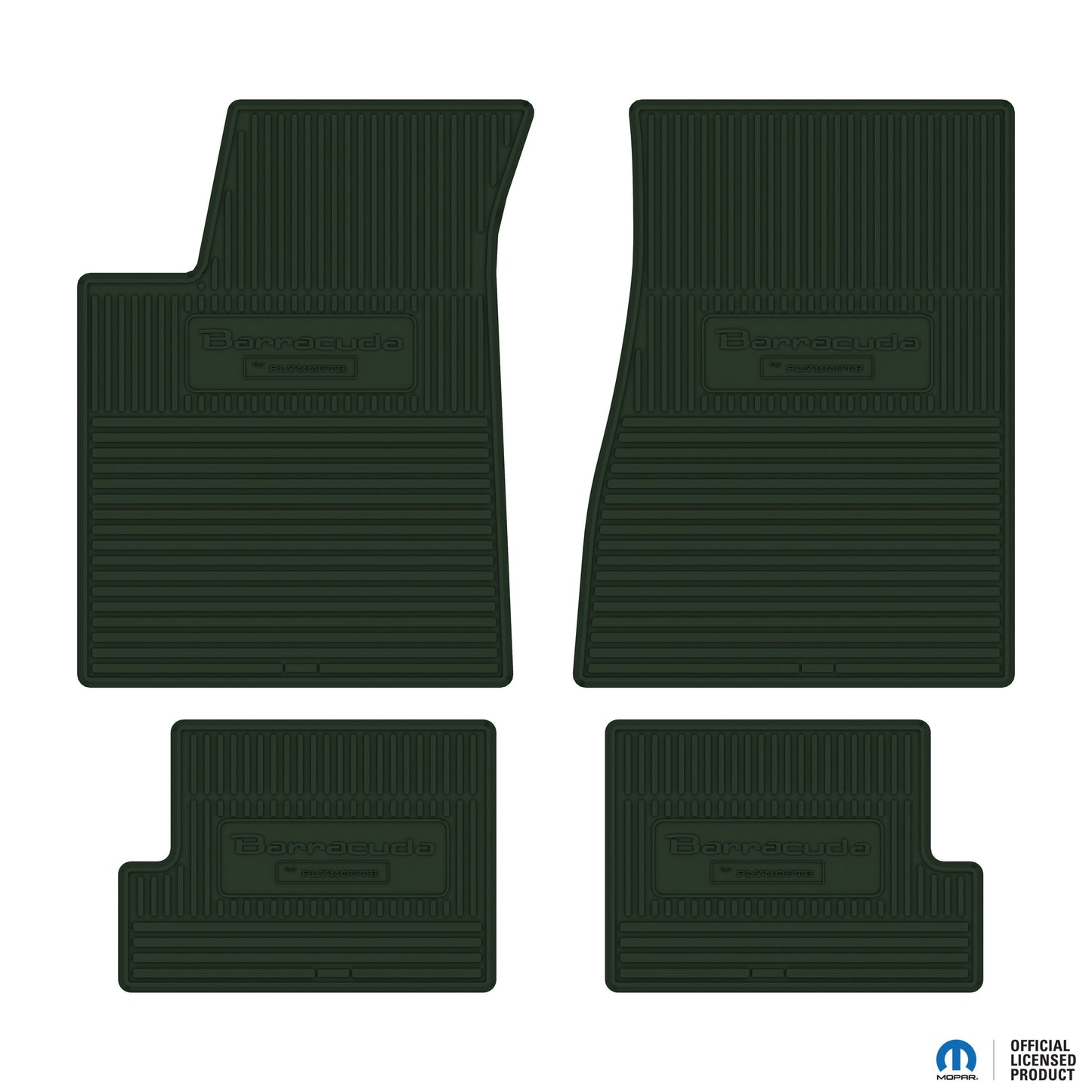 71-74 PLYMOUTH 'BARRACUDA' FLOOR MATS W/ MANUAL TRANSMISSION - GREEN