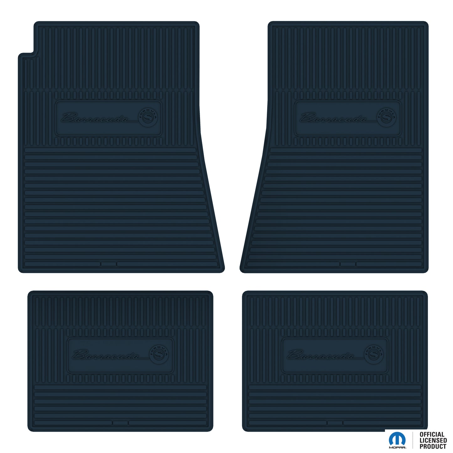 67-69 PLYMOUTH 'BARRACUDA FORMULA S' FLOOR MATS W/ AUTOMATIC TRANSMISSION - DARK BLUE