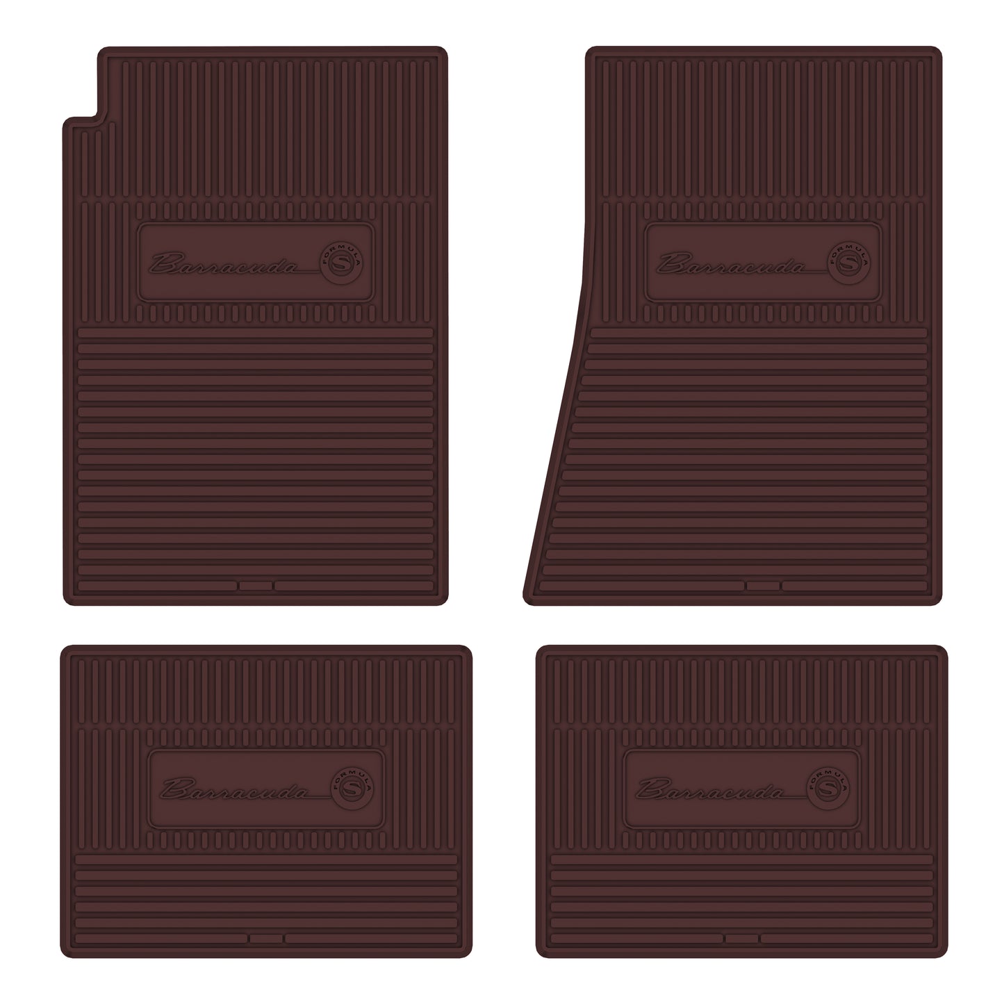 67-69 PLYMOUTH 'BARRACUDA FORMULA S' FLOOR MATS W/ MANUAL TRANSMISSION - MAROON