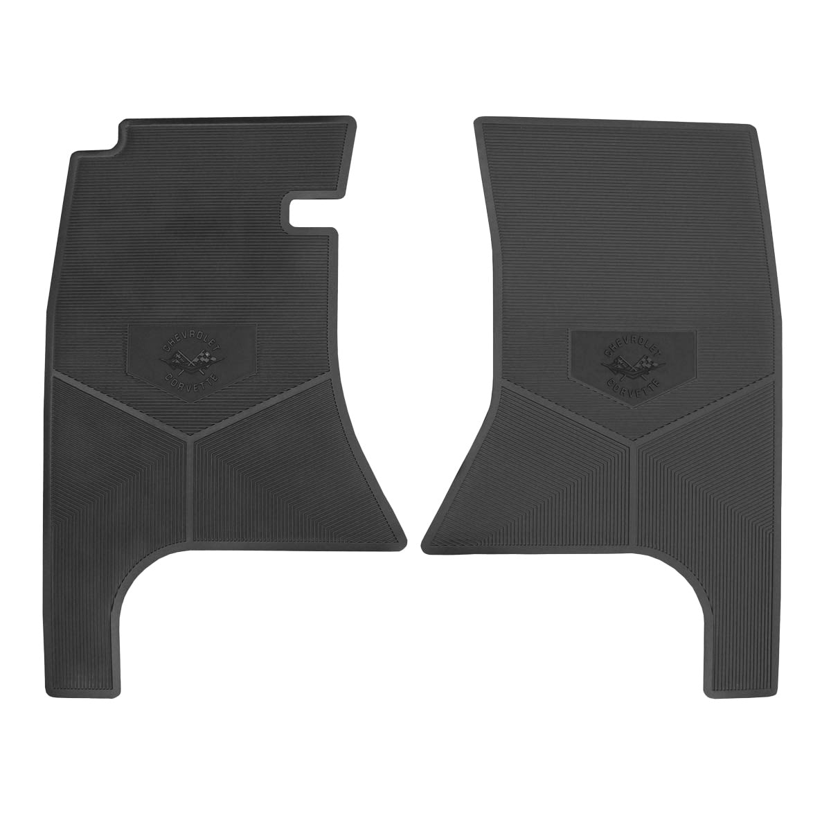 58-60 CHEVROLET 'CORVETTE W/ FLAG' FLOOR MATS - BLACK