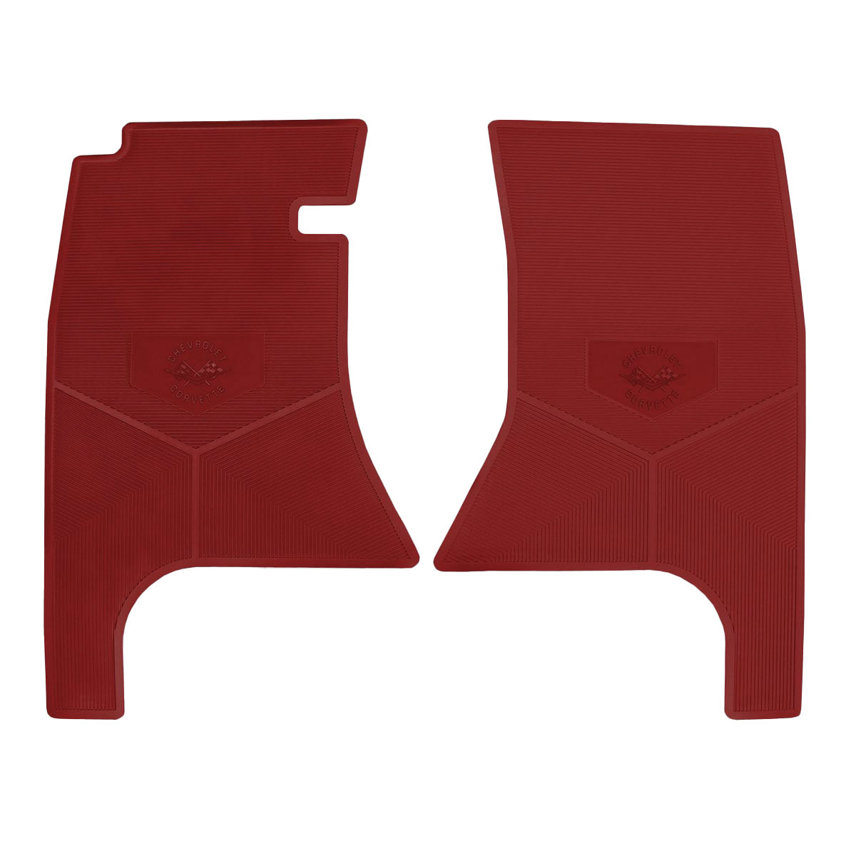 58-60 CHEVROLET 'CORVETTE W/ FLAG' FLOOR MATS - RED