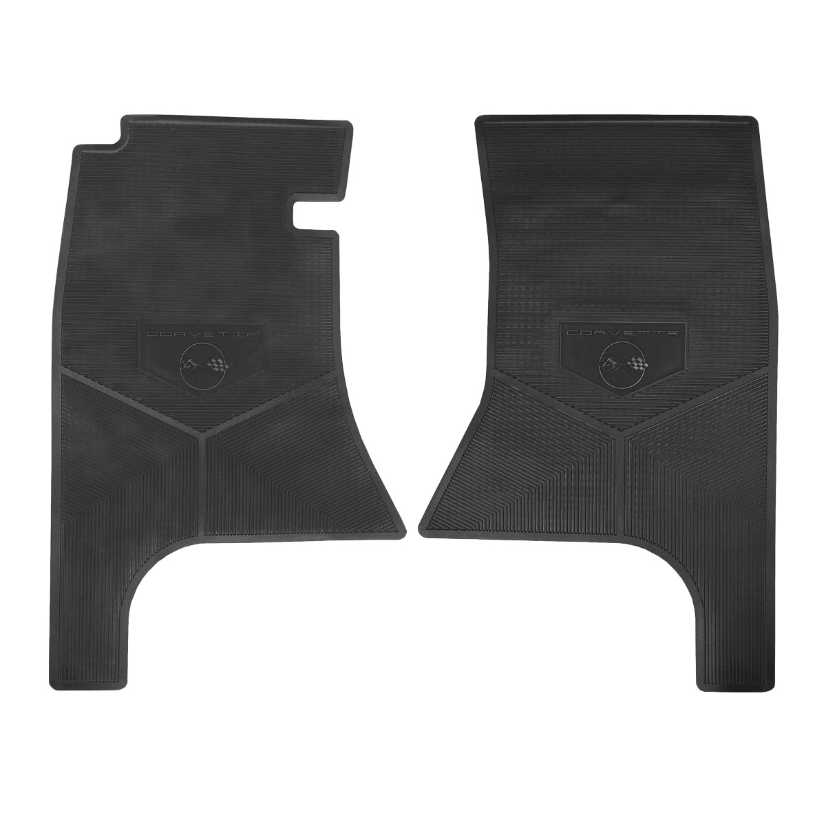 62 CHEVROLET 'CORVETTE W/ FLAG' FLOOR MATS - BLACK