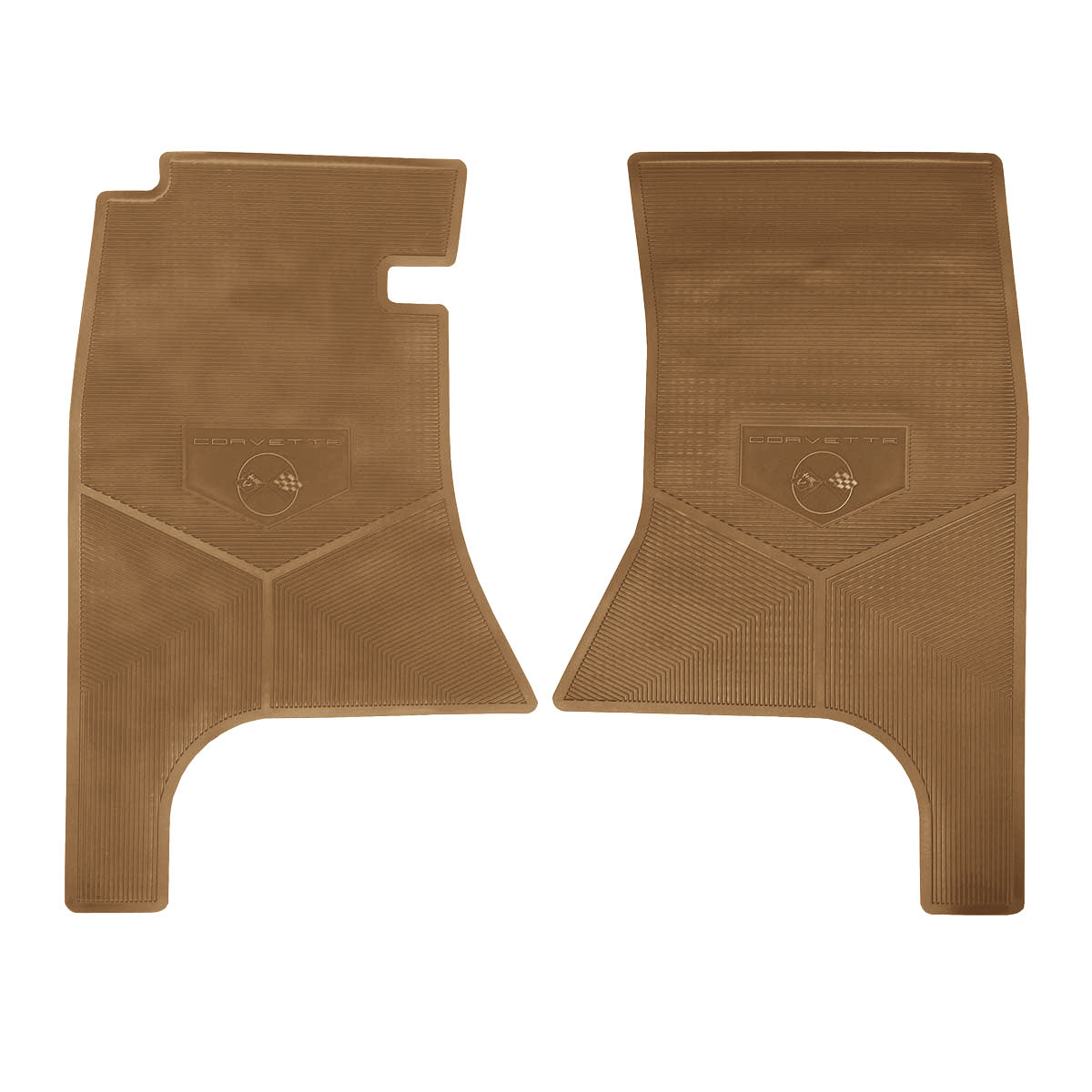 62 CHEVROLET 'CORVETTE W/ FLAG' FLOOR MATS - TAN