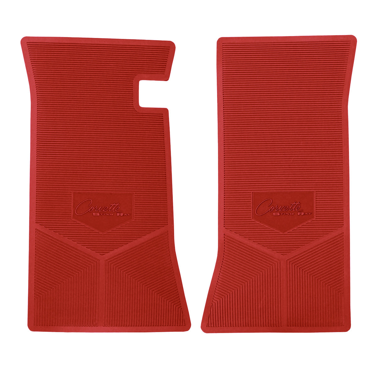 65 CHEVROLET 'CORVETTE STING RAY' FLOOR MATS - BRIGHT RED