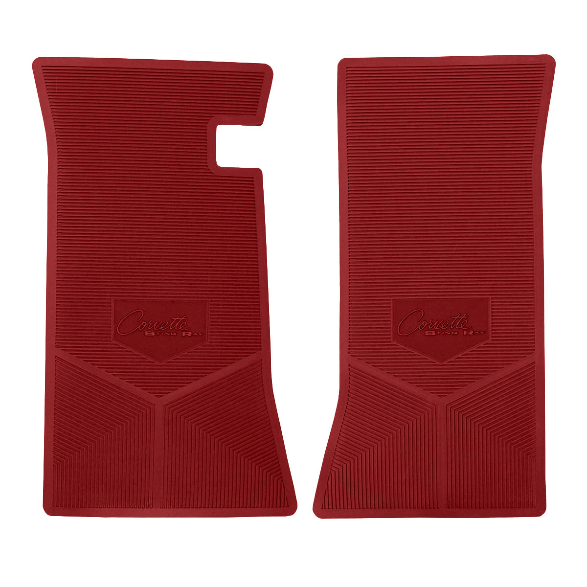 65 CHEVROLET 'CORVETTE STING RAY' FLOOR MATS - RED