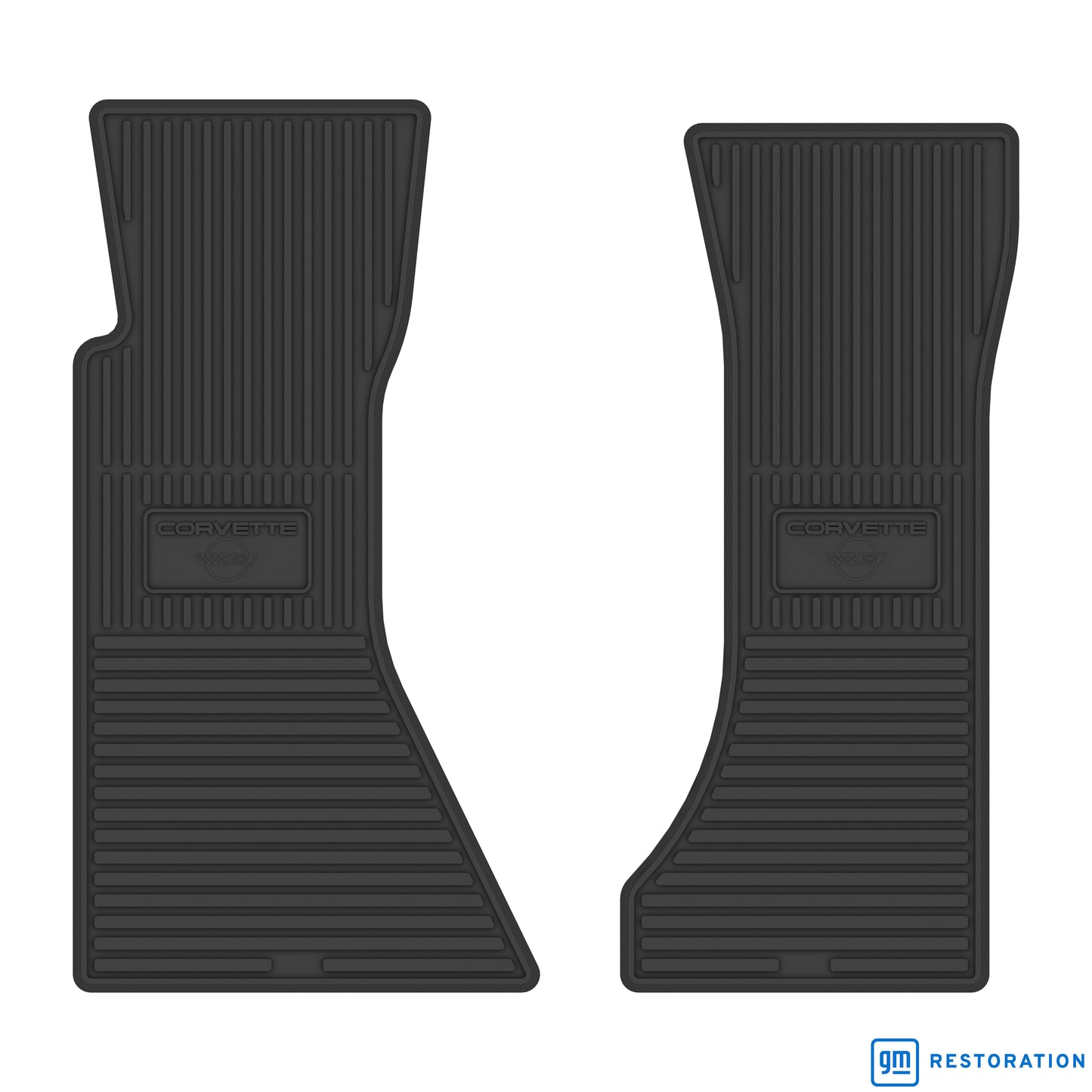 90-96 CHEVROLET 'CORVETTE W/ FLAG' FLOOR MATS - BLACK