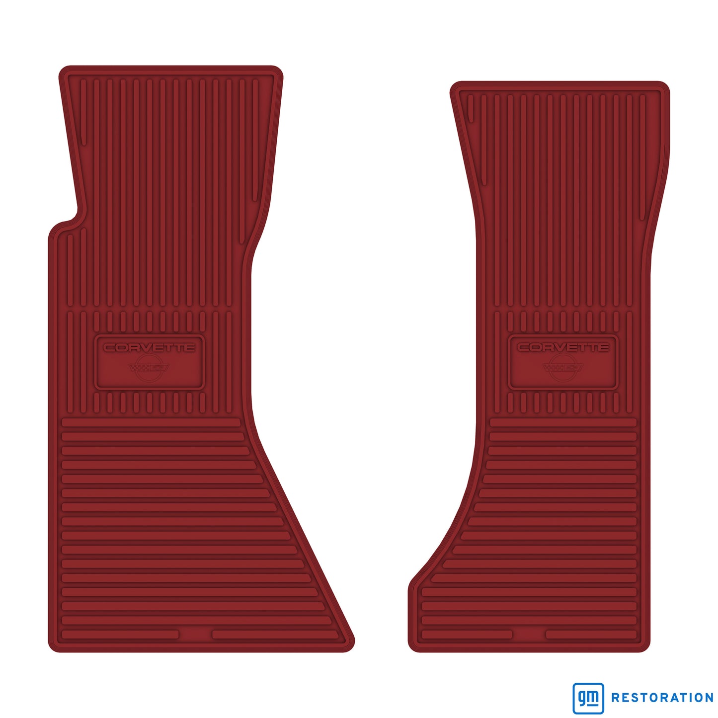 90-96 CHEVROLET 'CORVETTE W/ FLAG' FLOOR MATS - RED