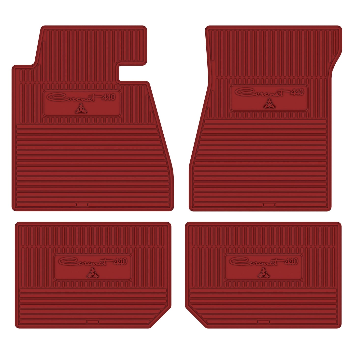 66 DODGE 'CORONET 440' FLOOR MATS W/ AUTOMATIC TRANSMISSION - RED