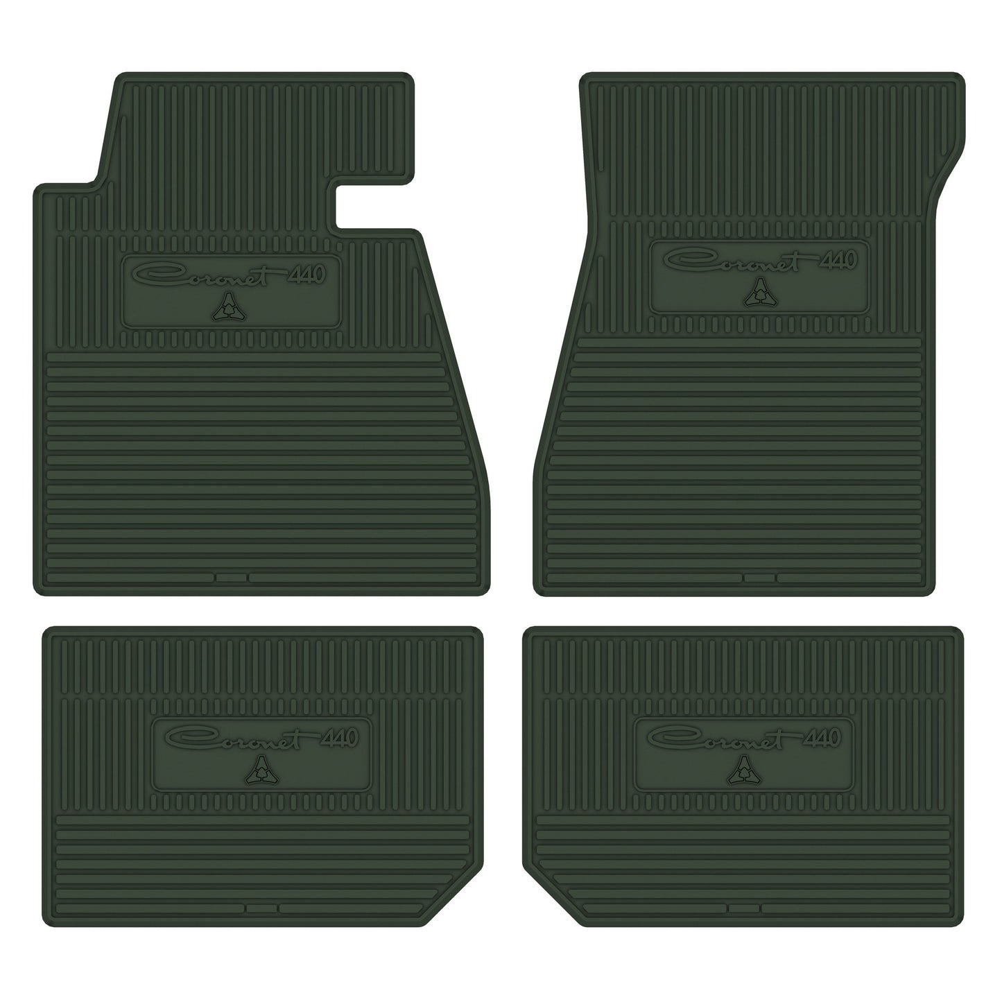 66 DODGE 'CORONET 440' FLOOR MATS W/ AUTOMATIC TRANSMISSION - GREEN