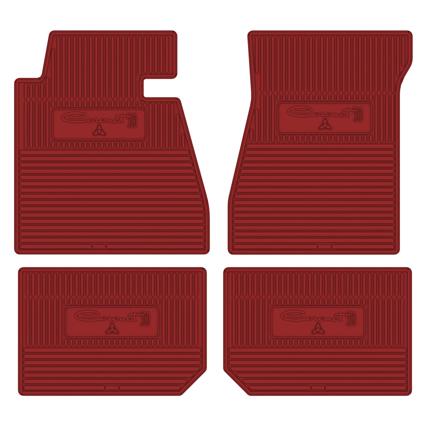 66 DODGE 'CORONET 500' FLOOR MATS W/ AUTOMATIC TRANSMISSION - RED