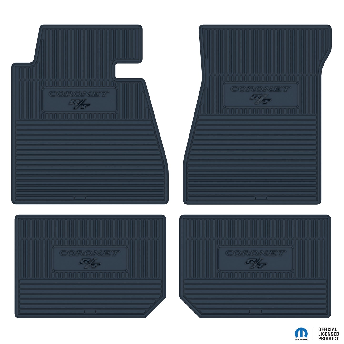 69-70 DODGE 'CORONET R/T' FLOOR MATS W/ AUTOMATIC TRANSMISSION - DARK BLUE