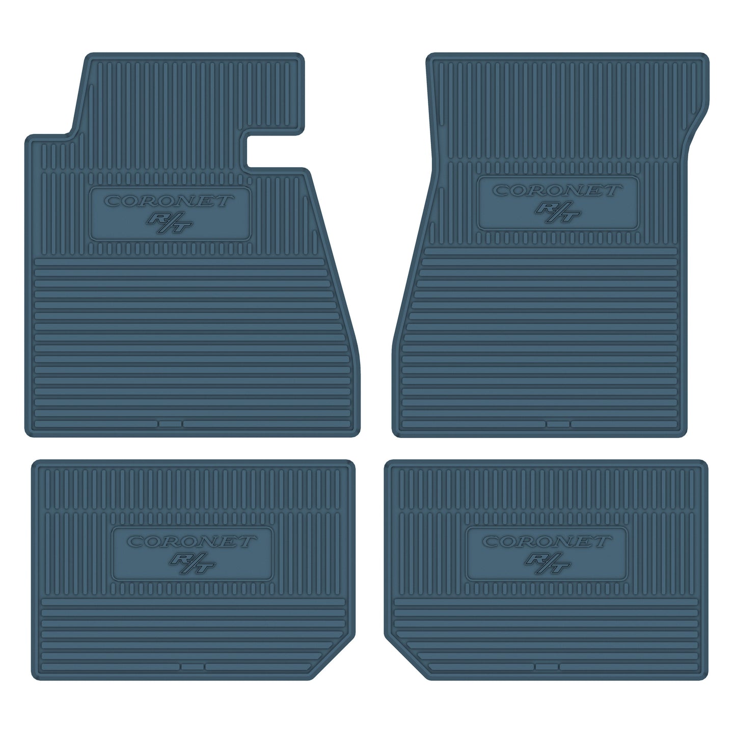 69-70 DODGE 'CORONET R/T' FLOOR MATS W/ AUTOMATIC TRANSMISSION - MEDIUM BLUE