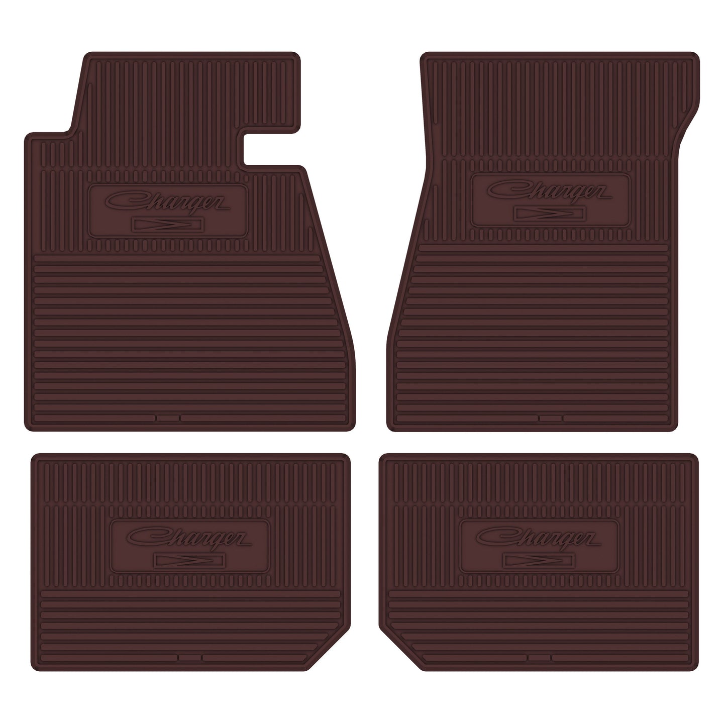 66-70 DODGE 'CHARGER' FLOOR MATS W/ AUTOMATIC TRANSMISSION - MAROON