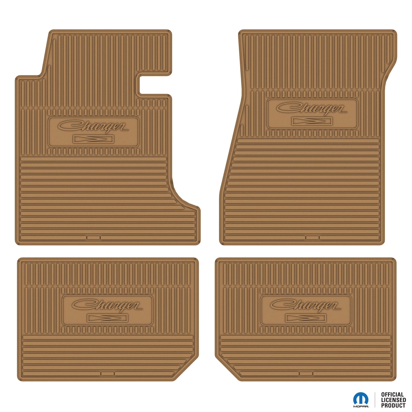 66-70 DODGE 'CHARGER' FLOOR MATS W/ MANUAL TRANSMISSION - GOLD