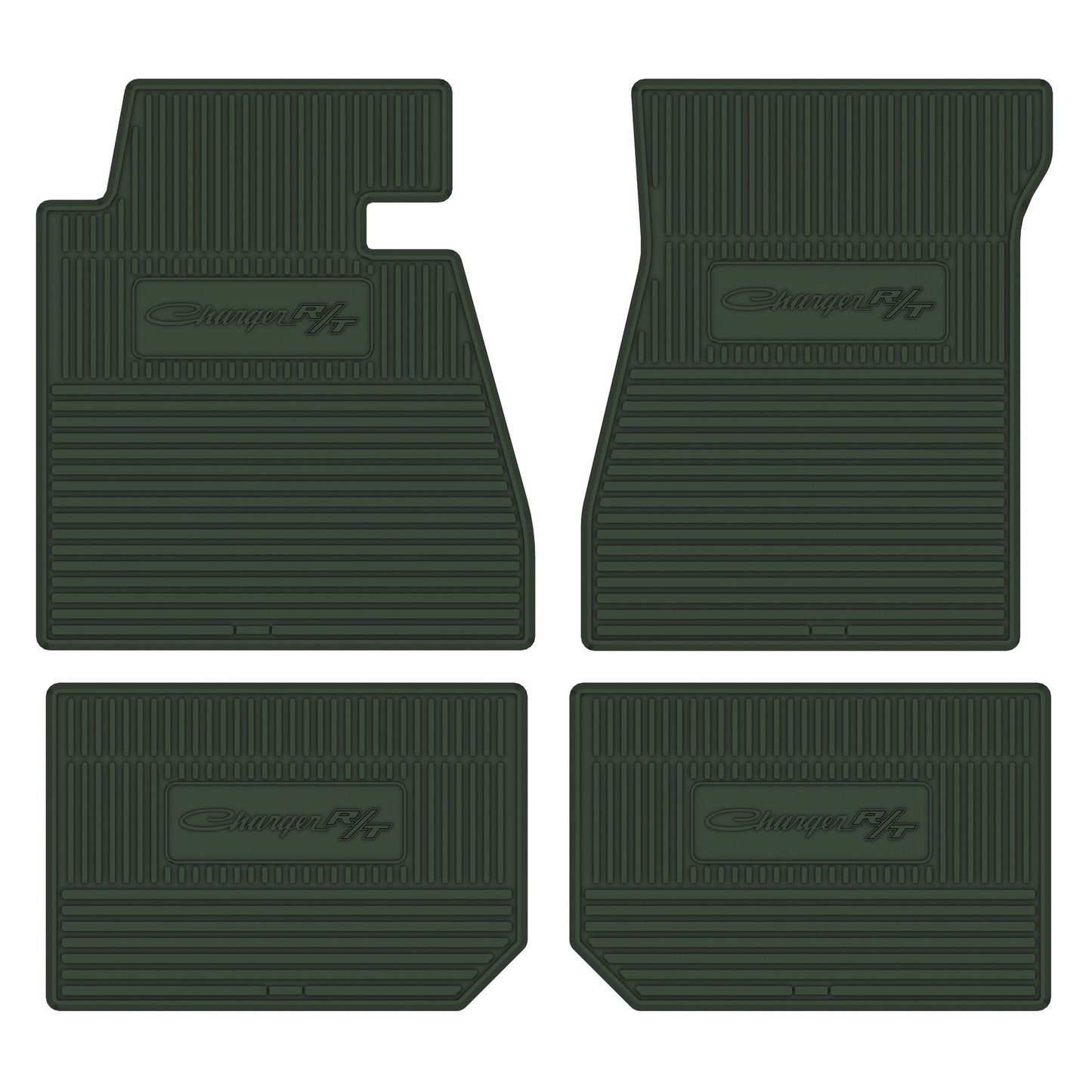 68-70 DODGE 'CHARGER R/T' FLOOR MATS W/ AUTOMATIC TRANSMISSION - GREEN