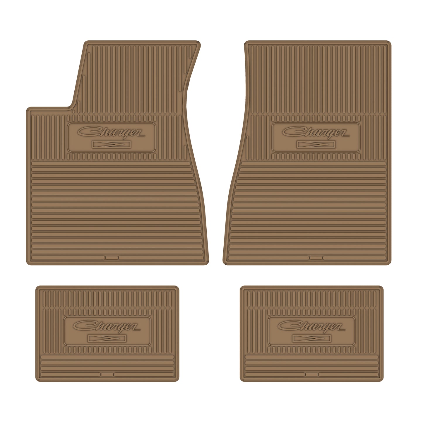 71-74 DODGE 'CHARGER' FLOOR MATS W/ AUTOMATIC TRANSMISSION - TAN