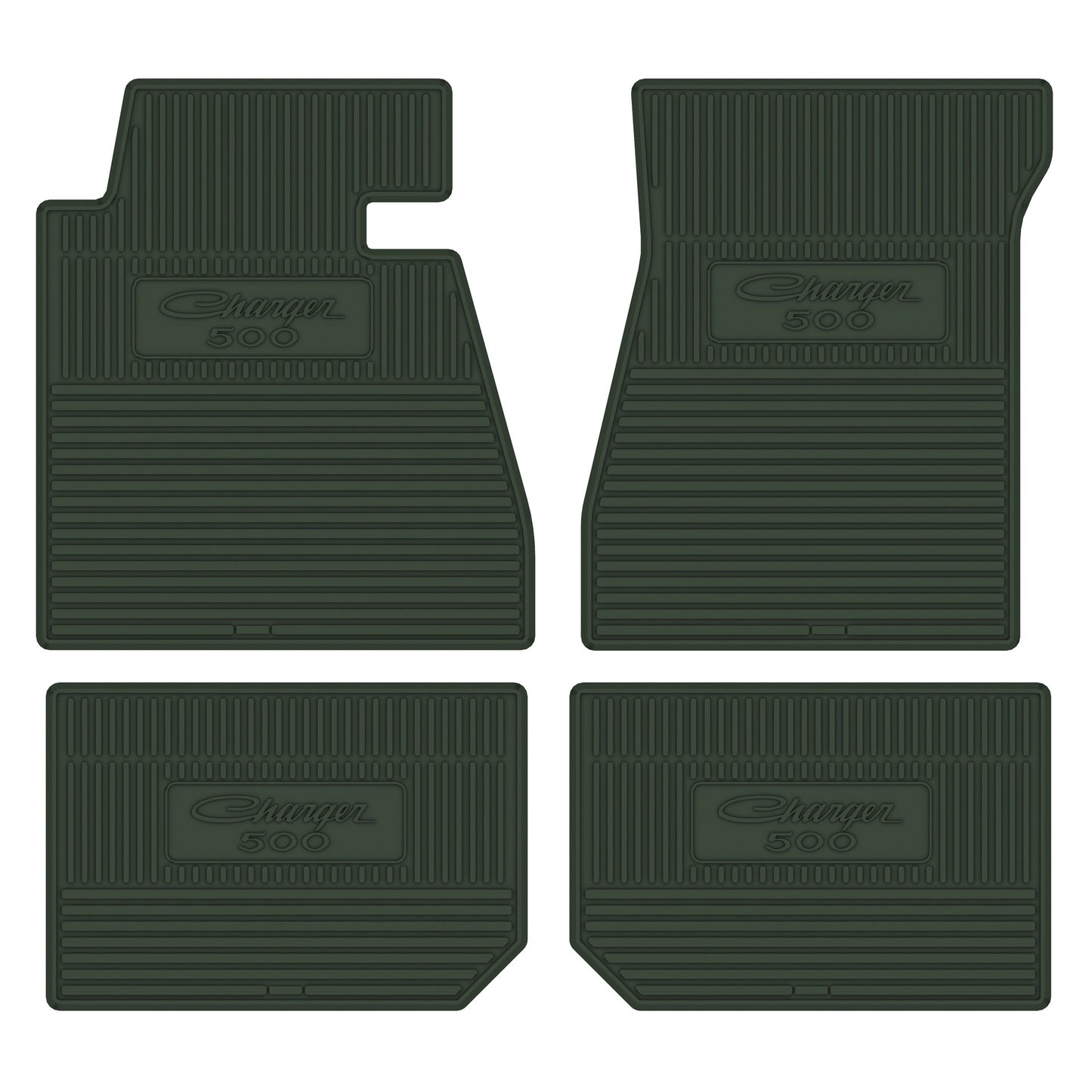69-70 DODGE 'CHARGER 500' FLOOR MATS W/ AUTOMATIC TRANSMISSION - GREEN