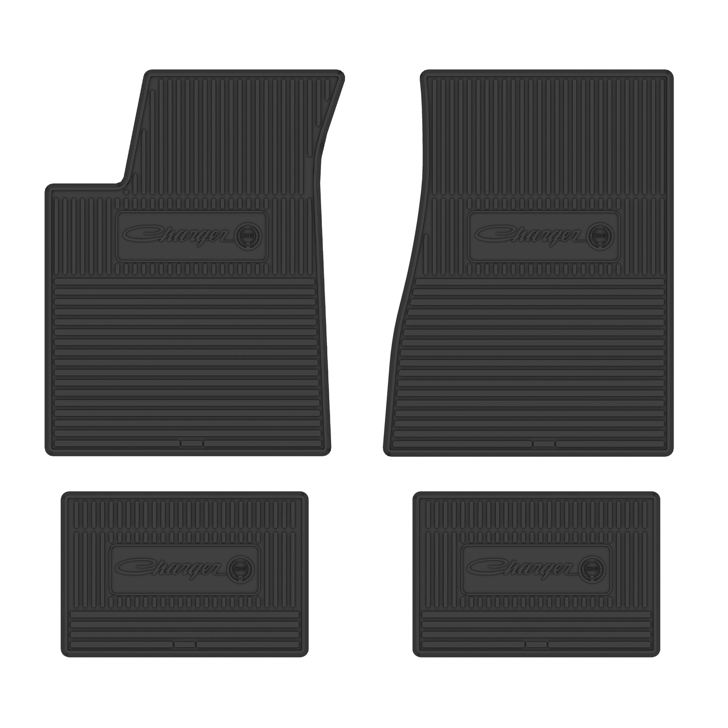 73-74 DODGE 'CHARGER SE' FLOOR MATS W/ MANUAL TRANSMISSION - BLACK