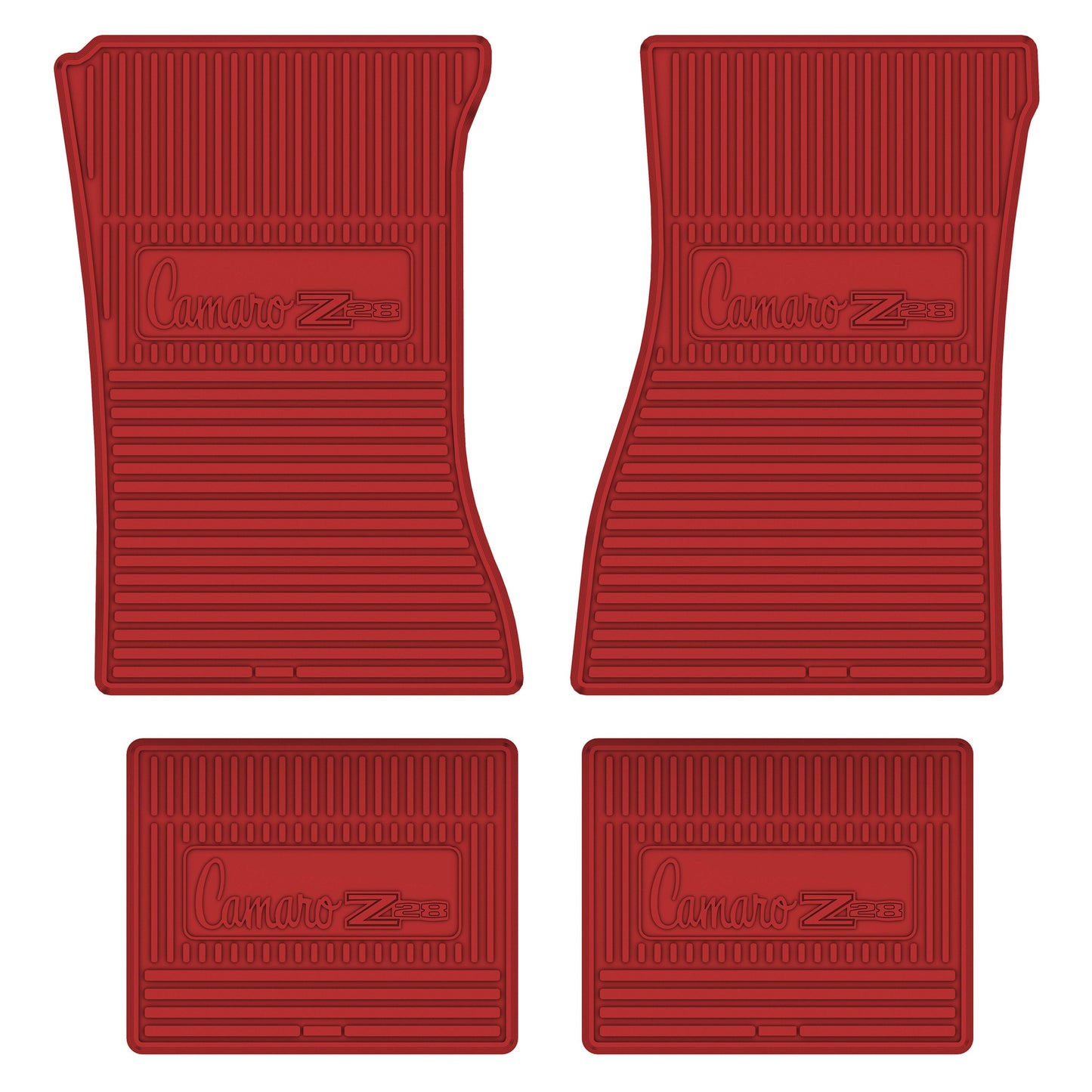 70-74 CHEVROLET 'CAMARO Z/28' FLOOR MATS - BRIGHT RED