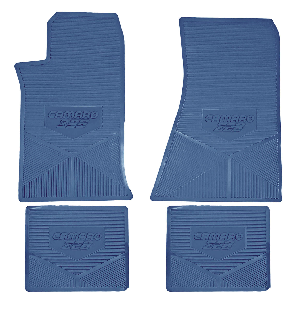 85-92 CHEVROLET 'CAMARO Z/28' FLOOR MATS - MEDIUM BLUE