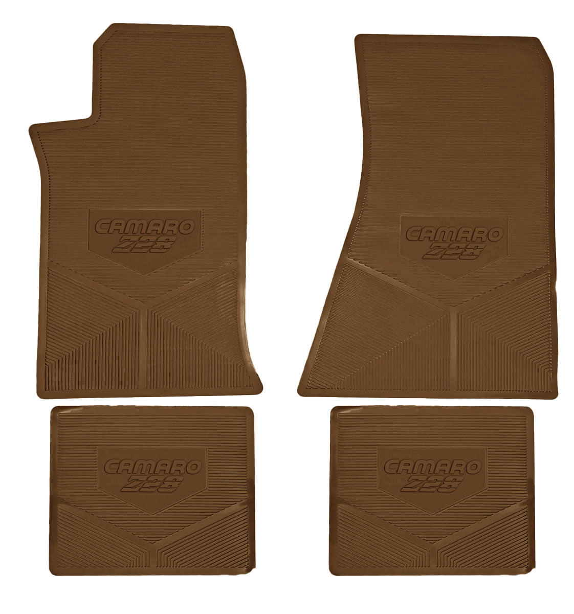 85-92 CHEVROLET 'CAMARO Z/28' FLOOR MATS - SADDLE