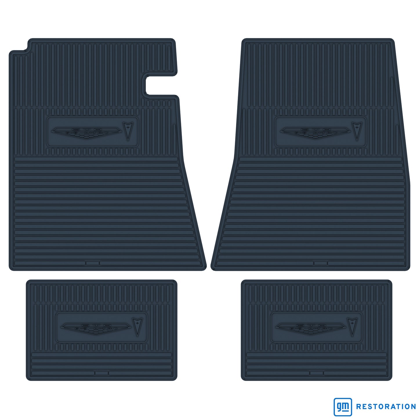 64-65 PONTIAC 'GTO 6.5 LITRE' FLOOR MATS - DARK BLUE