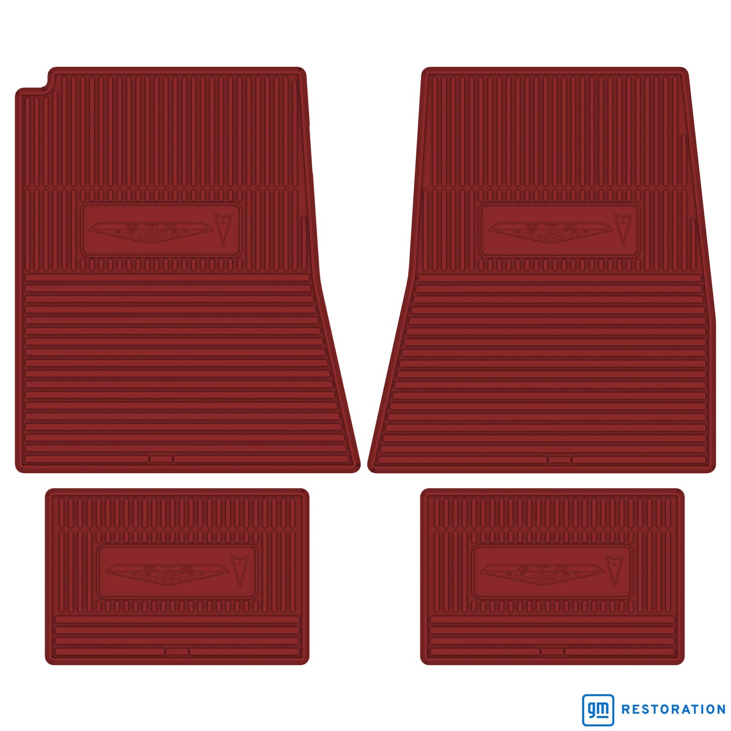 66-67 PONTIAC 'GTO 6.5 LITRE' FLOOR MATS - RED