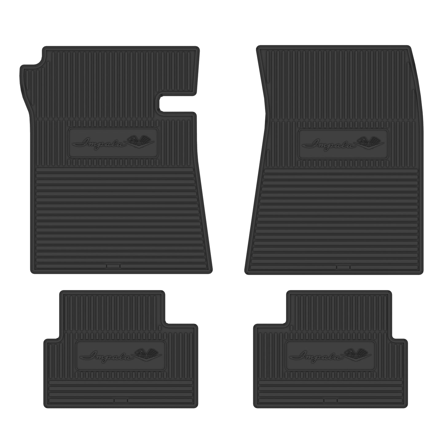 62 CHEVROLET 'IMPALA W/ FLAG' FLOOR MATS - BLACK