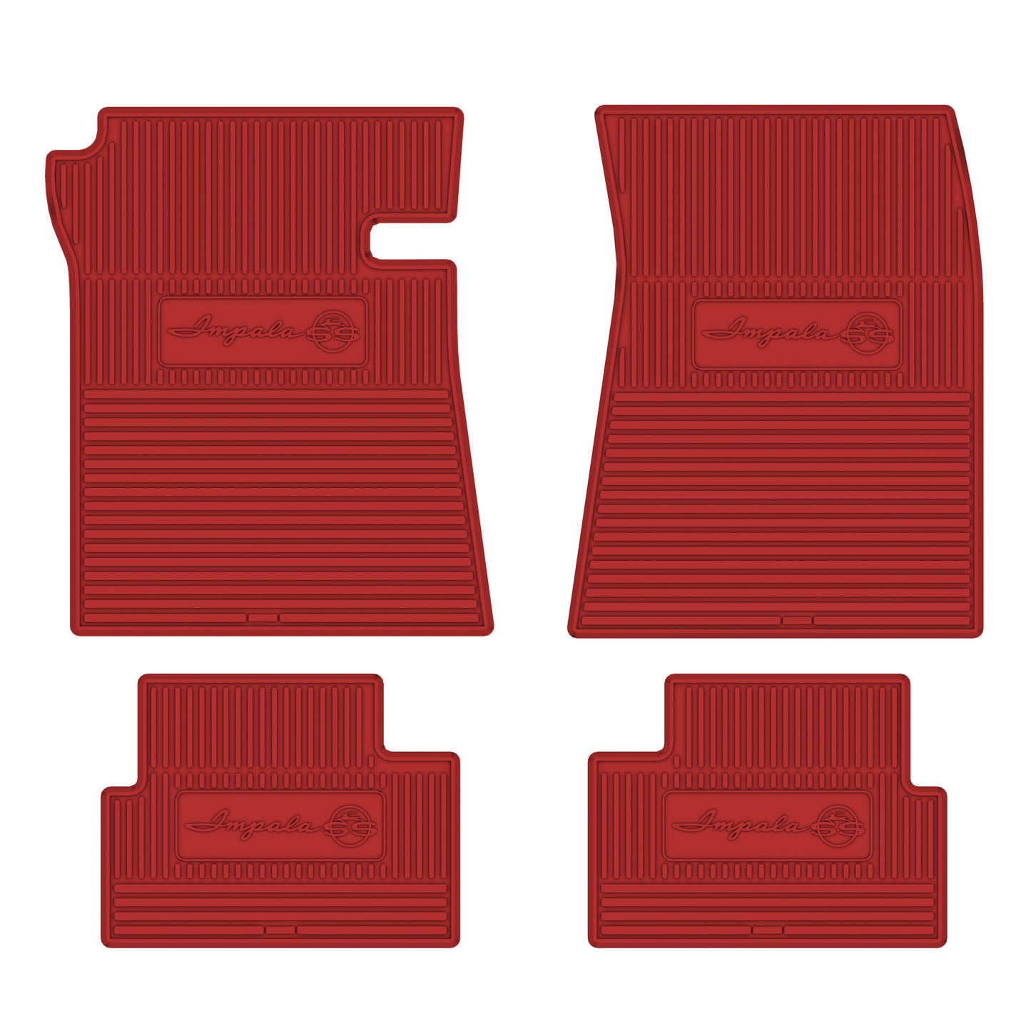 62 CHEVROLET 'IMPALA SS' FLOOR MATS - BRIGHT RED