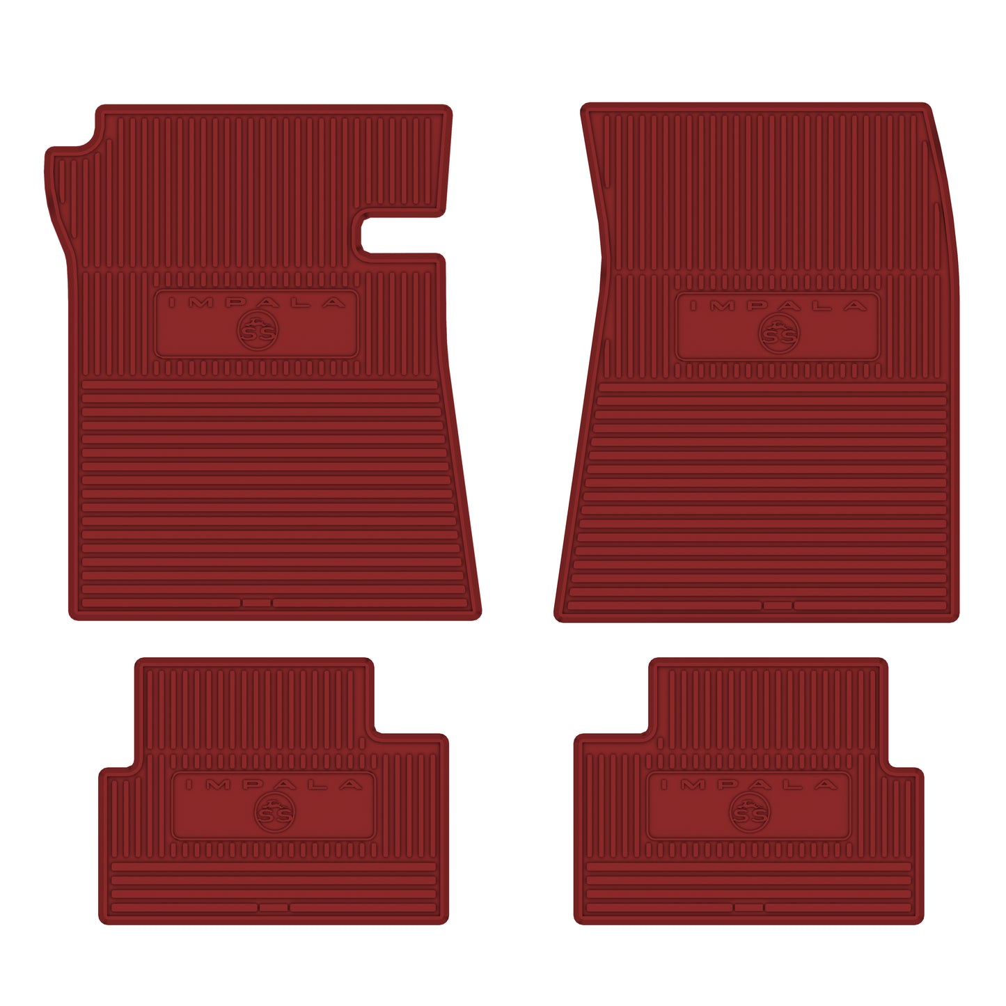 63 CHEVROLET 'IMPALA SS' FLOOR MATS - RED