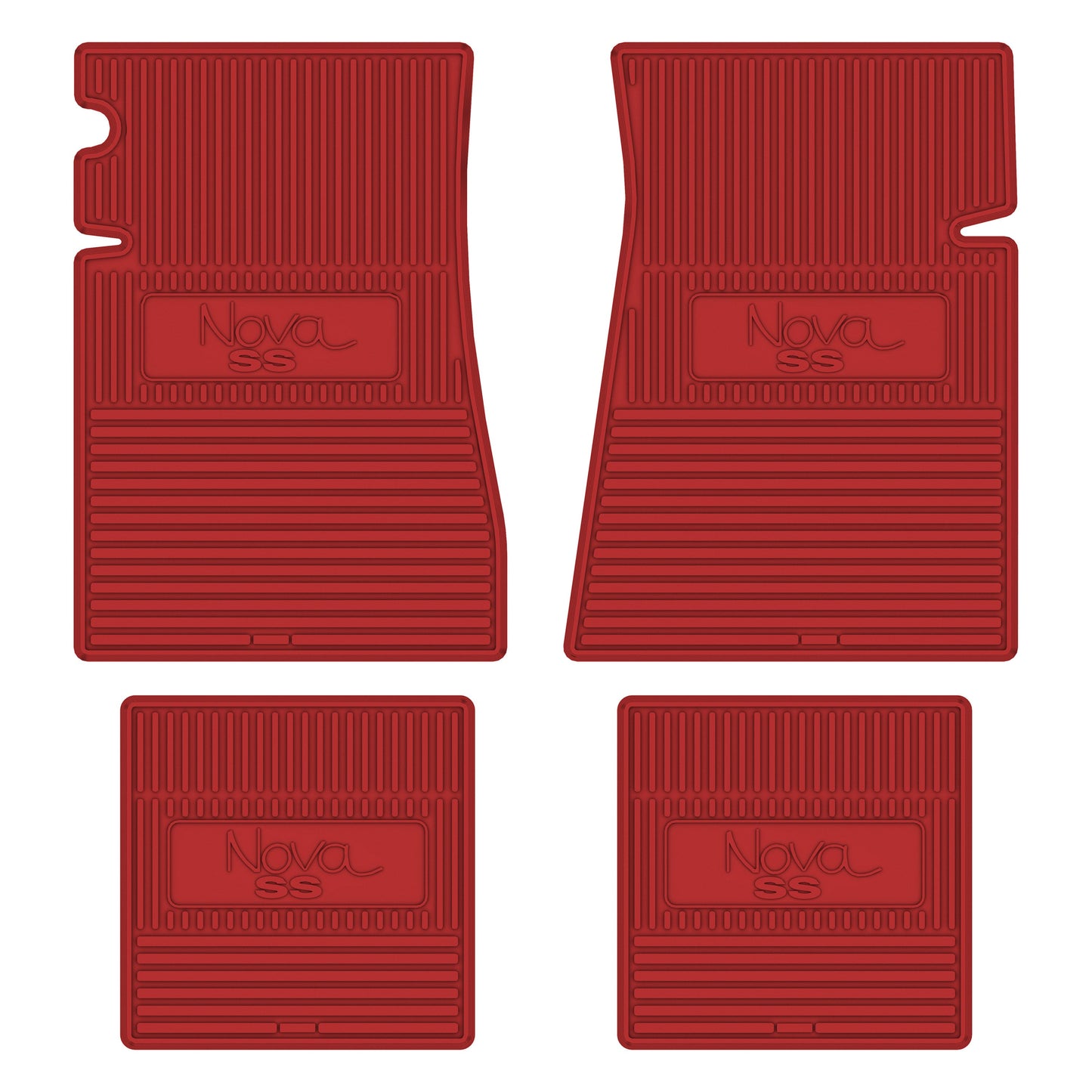 68-74 CHEVROLET 'NOVA SS' FLOOR MATS - BRIGHT RED