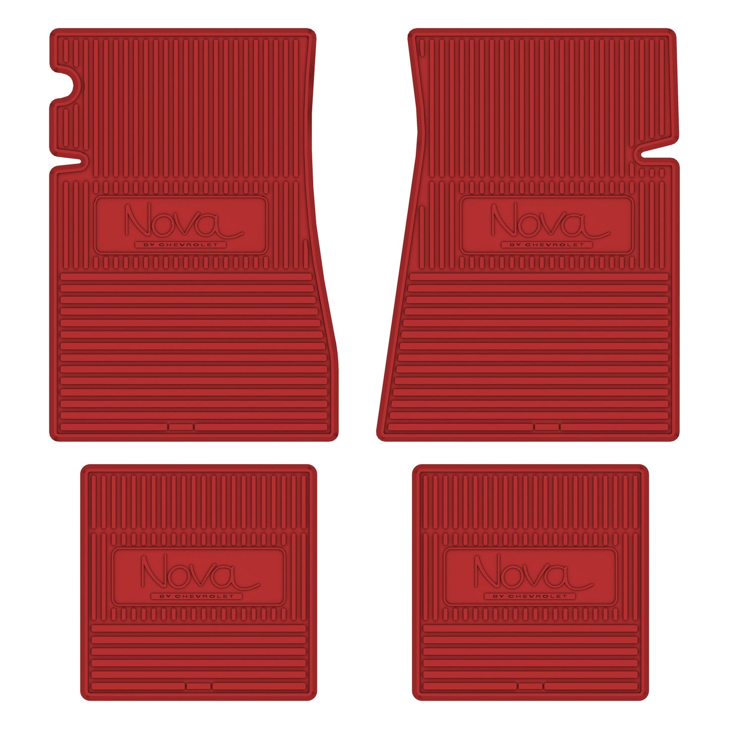 68-74 CHEVROLET "NOVA BY CHEVROLET" FLOOR MATS - BRIGHT RED