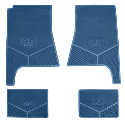 70-72 CHEVROLET CHEVELLE 'SS 454' FLOOR MATS - MEDIUM BLUE