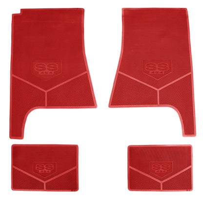 68-72 CHEVROLET CHEVELLE 'SS 396' FLOOR MATS - BRIGHT RED
