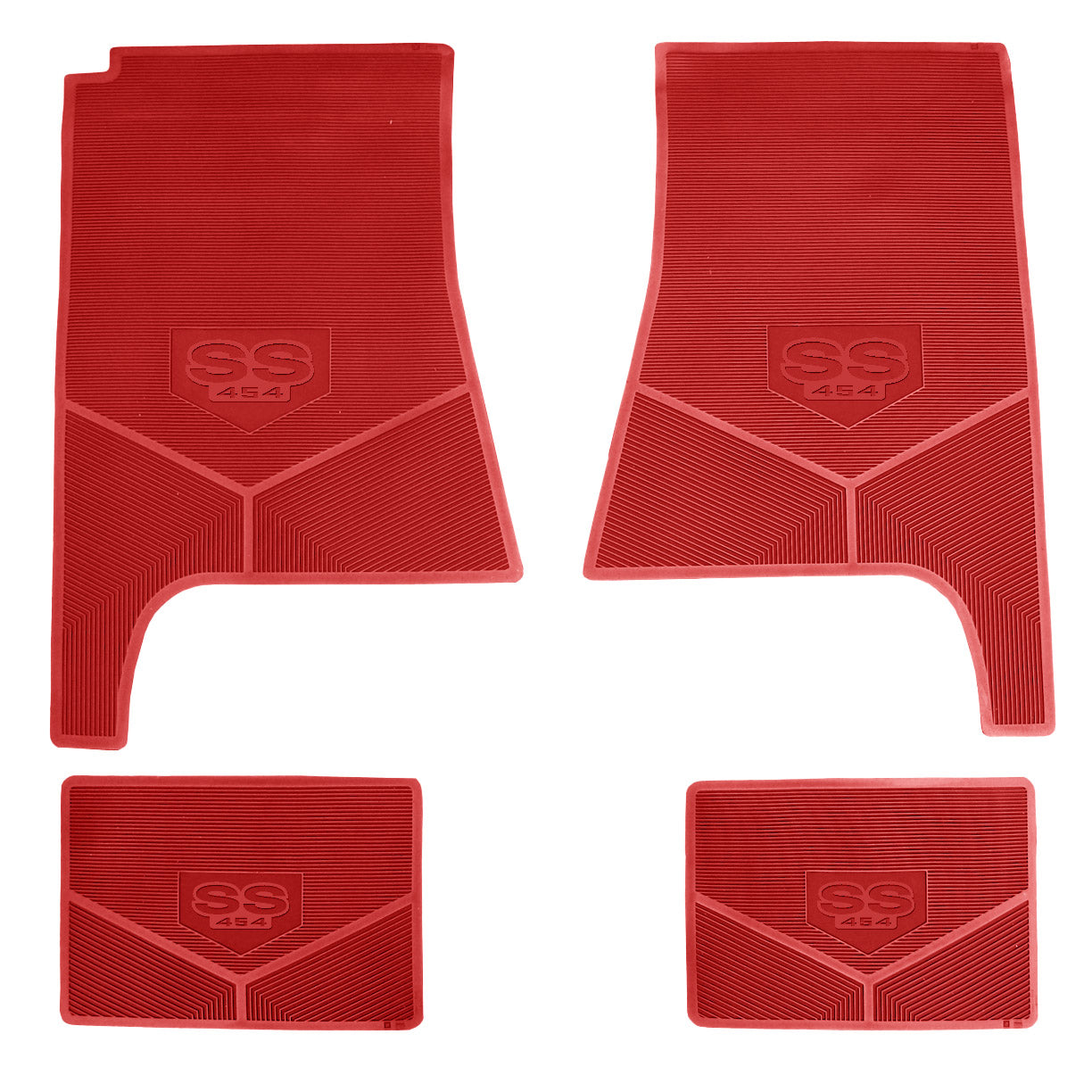 70-72 CHEVROLET CHEVELLE 'SS 454' FLOOR MATS - BRIGHT RED