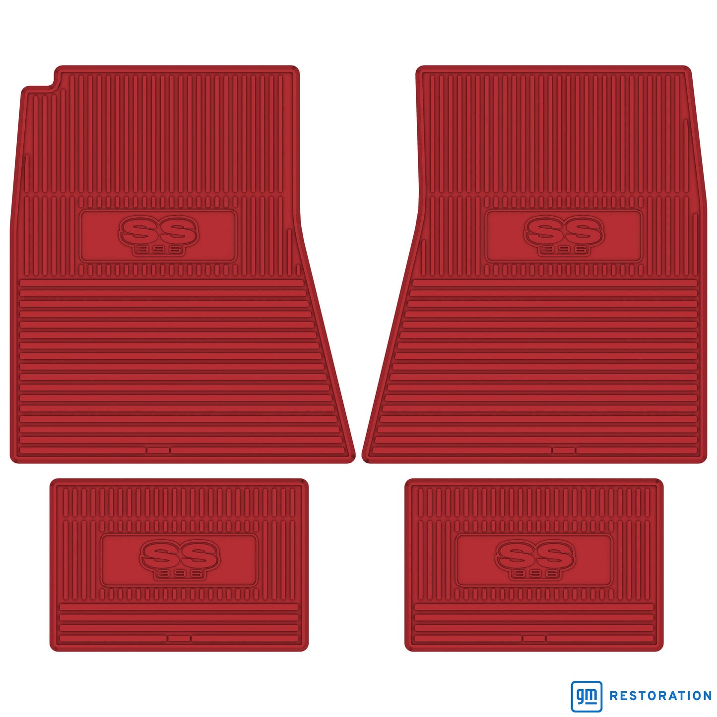 68-72 CHEVROLET CHEVELLE 'SS 396' FLOOR MATS - BRIGHT RED
