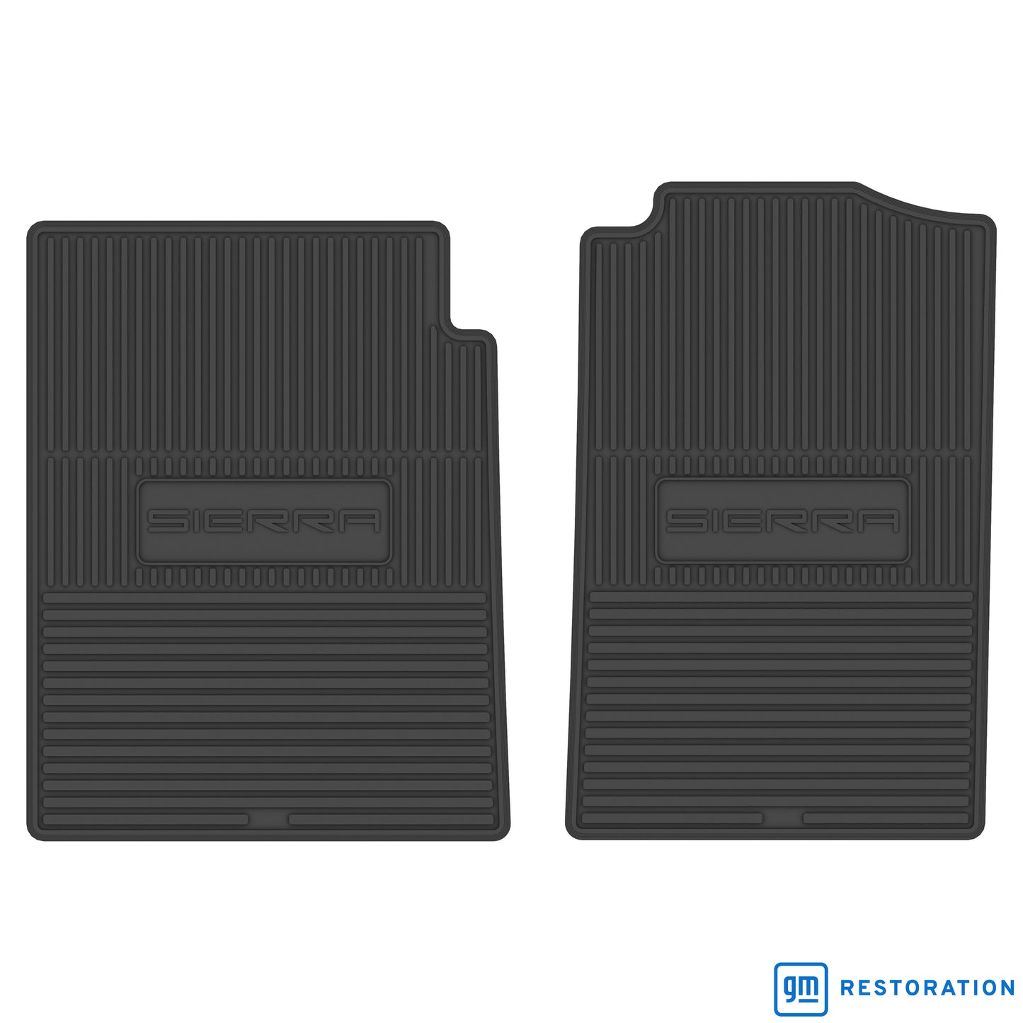 88-00 GMC TRUCK VINYL FLOORMATS W/ SIERRA LOGO (2PC) - BLACK
