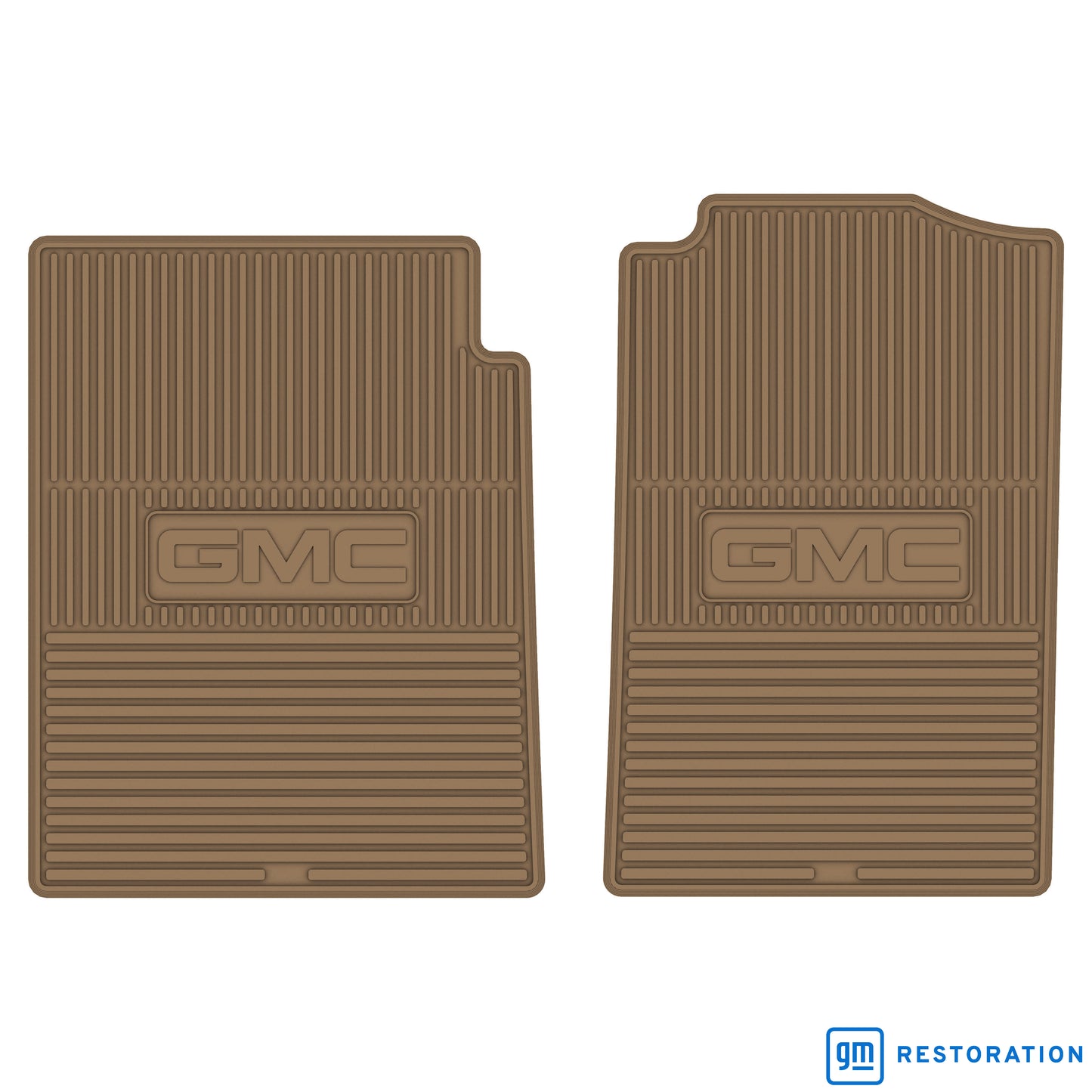 88-00 GMC TRUCK VINYL FLOORMATS W/ GMC LOGO (2PC) - TAN
