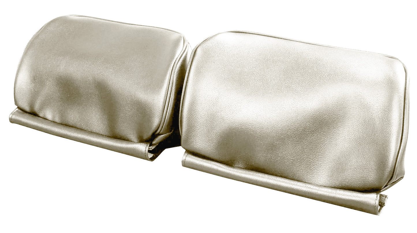 66 GM A-BODY BENCH SEAT 'NON-ZIPPERED' HEADREST COVERS - FROST WHITE