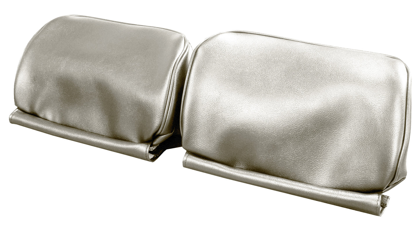 66 GM A-BODY BUCKET SEAT 'NON-ORIGINAL' HEADREST COVERS - FROST WHITE