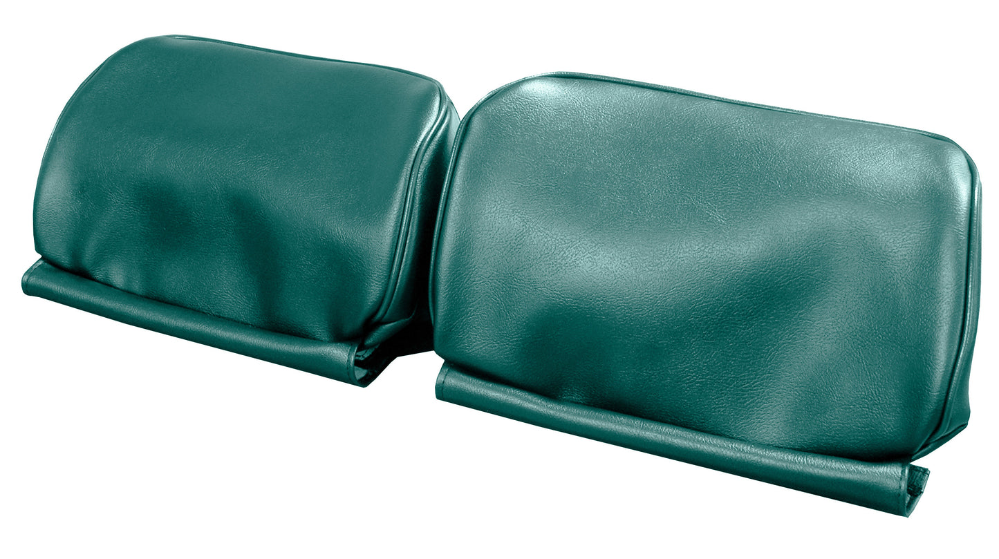 66 GM A-BODY BUCKET SEAT 'NON-ORIGINAL' HEADREST COVERS - DARK AQUA